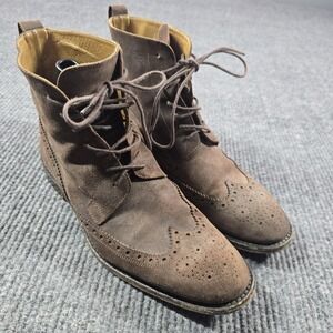 Billy Reid Boots Mens Size 11.5 Brown Suede Chukka Lace Up Ankle Italy